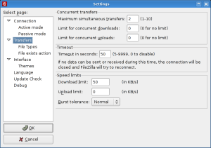 Settings dialog