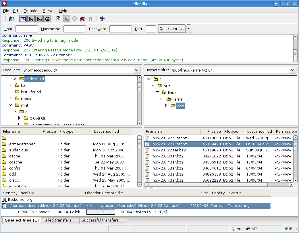 old filezilla client