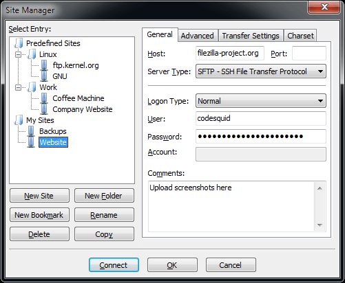 FileZilla Client 3.3.2 RC1 fz3_win_sitemanager.